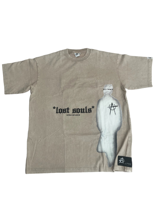 “Lost Souls” OVERSIZED T shirt (vintage washed tan)
